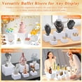 thumbnail image 6 of 6-Pc White Acrylic Riser Set w/ Signs & Markers, Stackable Display for Buffet, Decor, 6 of 8