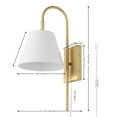 thumbnail image 3 of SAFAVIEH Rhoeva LED Brass Iron Wall Sconce with White Shade, 3 of 9