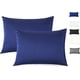 thumbnail image 2 of Funda de almohada de seda morera para cabello y piel, seda de 19 momme en ambos lados con cremallera oculta, paquete de 2 (azul marino, estándar), 2 of 5