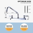thumbnail image 3 of Wowow Double Handle Deck Mount Standard Kitchen Faucet in Polished Chrome, 3 of 6