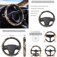thumbnail image 3 of Renewold Cow Leopard Print Car Seat Cover Set for Women Men, with Steering Wheel Seat Belt Strap Rearview Mirror Handbrake Gear Shift Knob Cover Rubbish Bin Armrest Pad Coasters, 14 PCS, 3 of 7
