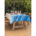 thumbnail image 2 of Outdoor Tablecloth with Umbrella Hole & Zipper, Blue Beach Coastal Rectangle Tablecloth 60x120 Inch, Summer Nautical Seaside Ocean Ombre Patio Table Cover Waterproof Table Cloth for Picnic/Party, 2 of 7