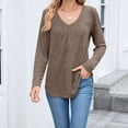 thumbnail image 5 of Dxzfnsa Long Sleeve Shirts for Women V Neck Basics Tops Lightweight Base Layer Slim Fit Top Thermal Undershirts S-2XL, 5 of 8