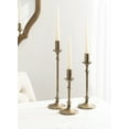 thumbnail image 3 of Kate and Laurel Lahari Vintage Three-Piece Taper Candle Holder Set, Set of 3, Antique Brass, Metal Cast Aluminum Candlestick Holders for Dining Table or Fireplace Mantel Display, 3 of 9