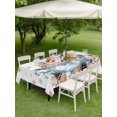 thumbnail image 3 of Outdoor Tablecloth with Umbrella Hole and Zipper, Blue Christmas Rectangle Table Cloth 52x70 Inch Waterproof Tablecloth, Coffee Xmas Pine Cones Vintage Botanical Picnic Table Cover for Patio Camping, 3 of 7