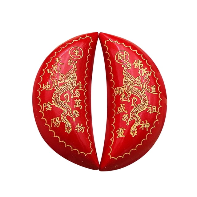 1 Par De Tazas Sagradas Budistas De Adivinación, Suministros Budistas, Dragón Rojo M Taoísta Sunnimix suministro budista