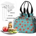 thumbnail image 4 of Pioneer Flower Floral Print Pattern Drawstring Lunch Bag Women - Drawstring Lunch Bag Insulated for Work Office - Stain-Resistant Large Lunchbags for Women with Multi-Pockets, 4 of 6