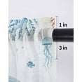 thumbnail image 6 of Blue Starfish Coastal Curtains 54 Inch Length,Sheer Curtains for Bedroom Living Room Window Summer Beach Sea Ocean Coral Jellyfish Voile Drapes Kitchen Curtains Small Half Window 42"x54" 2 Panels, 6 of 7