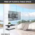 thumbnail image 2 of CondoMounts Floating TV Stand | Pillar & Wall mounted Glass Shelf | Holds 40lbs | Under TV Shelf for TV Box, Cable Box, Gaming Console | Projector Shelf | Electronics Shelf | Laptop Mount, 2 of 10