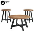 thumbnail image 5 of Lavish Home 3PC Industrial Round Coffee Table Set with Side Tables (Walnut), 5 of 7