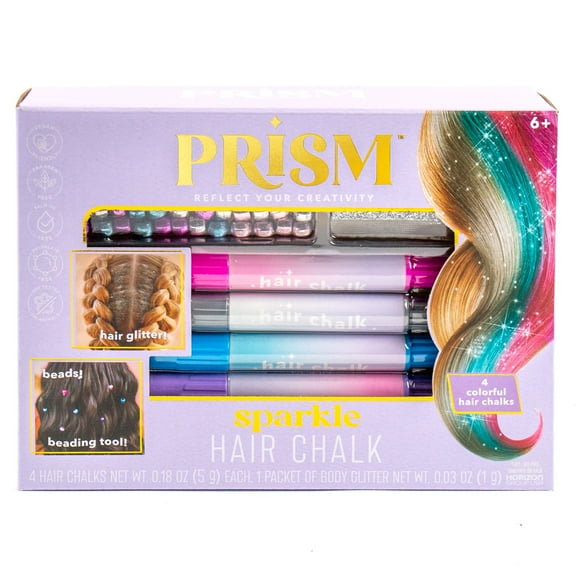 Prism Multicolor Sparkle Hair Chalk, 16-Piece Set, Boys and Girls, Tween, Ages 6 