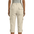 thumbnail image 4 of Dwellite Cargo Pants For Women 2026 Summer Casual High Waisted Button Loose Travel Hiking Comfy Capri Cropped Pants With Pockets Khaki M, 4 of 8
