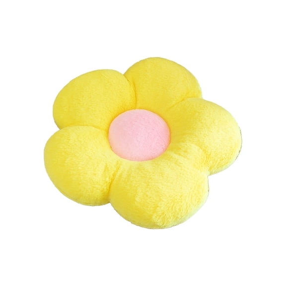 Fasiaou Flower Throw Pillow for Home Decor, Flower Shaped Pillows Large Flower Floor Seating Cushions Chair Pads for Bed Car Couch Office,Yellow