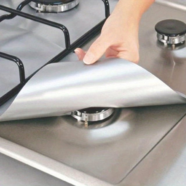 6pcs Premium Extra 0.15mm Thick Reusable Gas Range Stovetop Burner Protector Pad Liner Cover For Cleaning Kitchen Tools