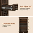 thumbnail image 6 of Weiplehoom 61" Tall Nightstand with Charging Station & LED Lights, Bedside Table with 3-Drawer and 3 Adjustable Shelves, Farmhouse End Table for Bedroom, Living Room, Walnut, 6 of 8