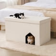 thumbnail image 2 of DOMIPET Cat Litter Box Enclosure Hidden Furniture, Multi-Functional Hidden Litter Box Furniture Bench, Dog Proof, Space-Saving Ottoman Cabinet, Foldable Storage Footrest, 2 of 13