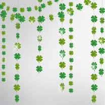 Cheerland Glitter Shamrock Clover Garland for St. Patric's Day Decorations, 4 Count