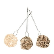 ELAYARD 3-Piece Multi-Color Rattan Parakeet Toy Set for Chewing, Stress Relief and Bird Entertainment