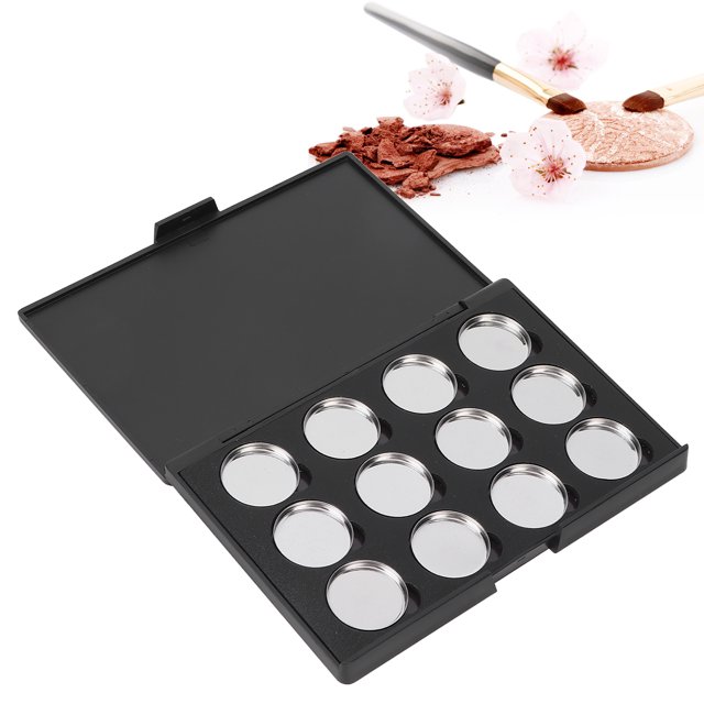 Paleta de Maquillaje Vacía, Potente Caja de Sombras de Ojos vacías Prácticas Con Sartenes de Metal Redondo para Lápiz Labial Para Blusher para niñas para mujeres