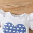 thumbnail image 7 of Youmylove Girls Short Sleeve Romper Bodysuit Heart Shaped Prints Shorts Outfits Toddler Girl Clothes, 7 of 7