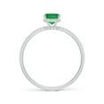 thumbnail image 2 of ANGARA Natural Thin Shank Cushion Emerald Ring with Diamond Accents in 14K White Gold for Women (Size-7x5mm) | May Birthstone, Birthday, Anniversary, Jewelry Gift for Women | Natural Emerald Ring, 2 of 10