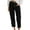 Black, variant on yunLCZ Pants Plus Size for Women Women's Spring/summer Breasted Cotton/linen Loose Casual Pants Work Clothes for Office
