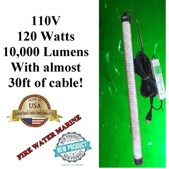 110v MAXX LED GREEN UNDERWATER SUBMERSIBLE NIGHT FISHING LIGHT CRAPPIE DOCK PIER