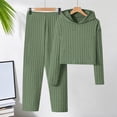 thumbnail image 2 of mgoYE Girl Clothes Solid Color Fall Winter 2 Piece Outfit for Girls Long Sleeve Hoodie Top Ribbed Pant Set, 2 of 9