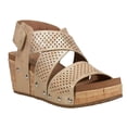 thumbnail image 2 of Corkys Womens Guilty Pleasure Metallic Studded Perforated Wedge Slingback, 2 of 5