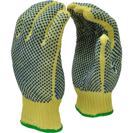 G & F Cut-Resistant 100 Percent Kevlar Gloves with PVC Dots on Both Sides, X-Large, 1 Pair