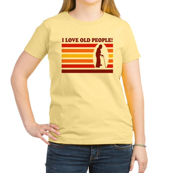 CafePress - I Love Old People! Women's Pink T Shirt - Women's Classic T-Shirt