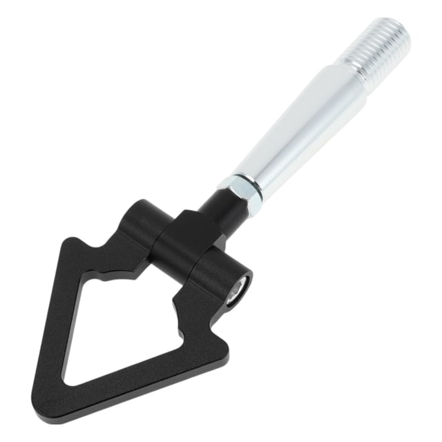 Ganchos de Remolque Triangulares Frontal/Trasero de Unique Bargains, Gancho de Remolque Atornillable para Mitsubishi Lancer EX, Gancho de Remolque de Carreras Plegable de Aleación de Aluminio Negro