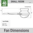 thumbnail image 3 of Ventilador de techo interior Hunter Anslee 46" níquel cepillado con luz LED, 3 of 8