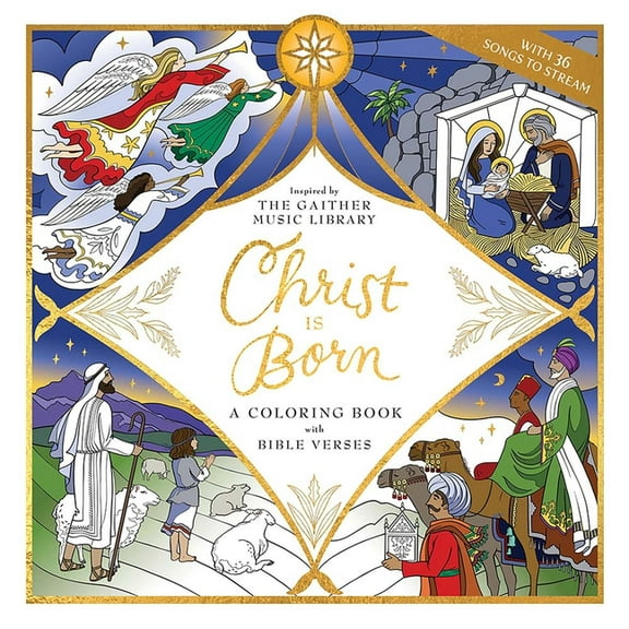 Dover Adult Coloring Books Christ Is Born: A Coloring Book with Bible Verses, (Paperback)