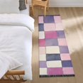 thumbnail image 3 of Yayeee Hallway Runner Rug 2'x6' Non Slip Machine Washable with Rubber Backing, Pink and Purple Plaid Pattern, 3 of 8