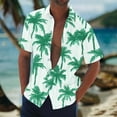 thumbnail image 2 of ZCFZJW Mens Hawaiian Tropical Palm Tree Shirts Lightweight Casual Summer Short Sleeve Button Down Beach T-Shirts Fashion Vacation Outfit Clothes Green XL, 2 of 5