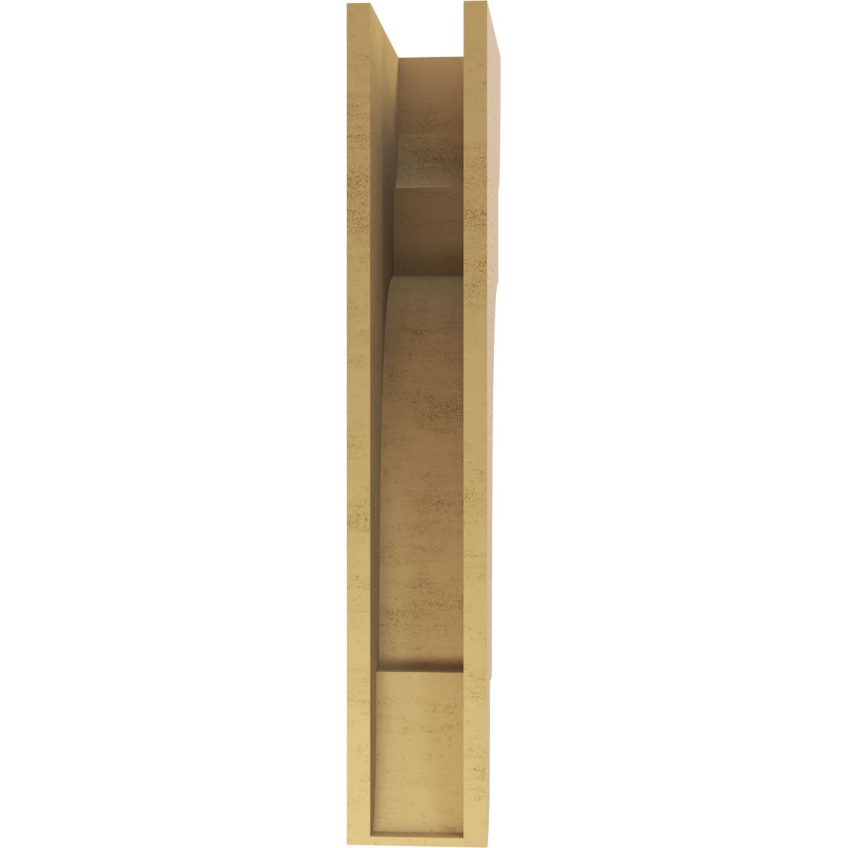 6"W x 12"D x 36"H Thin New Brighton Rough Cedar Woodgrain TimberThane Corbel, Primed Tan