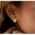 thumbnail image 5 of Gold Bow Earrings for Women Trendy, Cute Bow Stud Earring 14k Gold Plated Dainty Ribbon Pearl Bow Drop Dangle Earrings Hypoallergenic Gold Earrings Sparkly Christmas Earrings for Women Jewelry Gift, 5 of 5