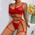 thumbnail image 4 of Conjunto de lencería Fridja con bordado de malla exquisita para mujer, 4 of 8