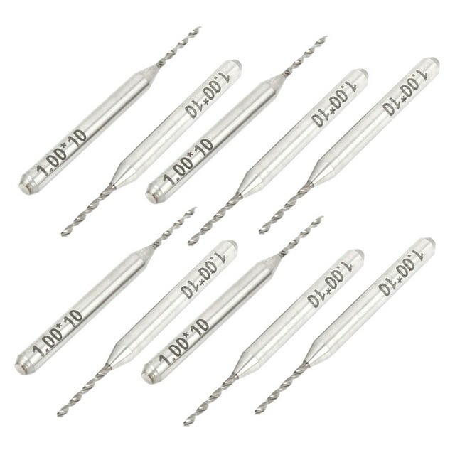 Brocas Micro PCB de carburo de tungsteno de flauta espiral de punta de 10 piezas de 1,0 mm