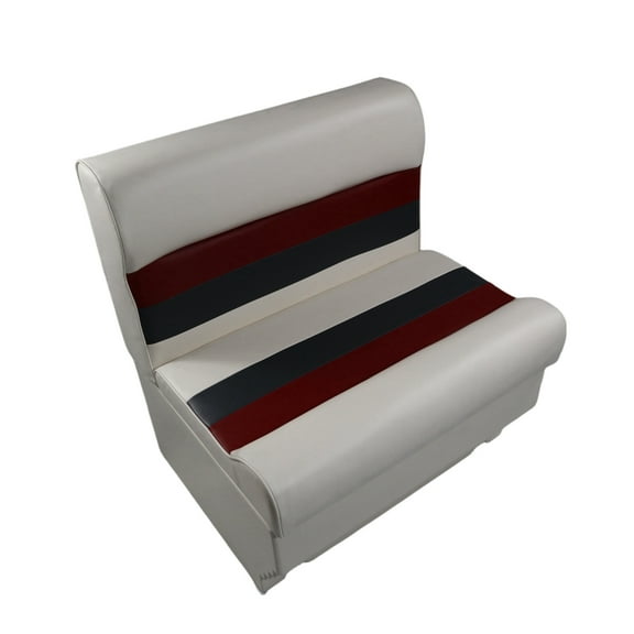 Horizon Manufacturing Premium Series 28" Pontoon Bench Seat Cushion Set W/Base White/Red/Charcoal 3000AAEC