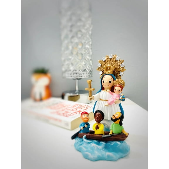 Virgen de la Caridad del Cobre - Resin Catholic Statue Our Lady of Charity 5.5" Baby Face Design