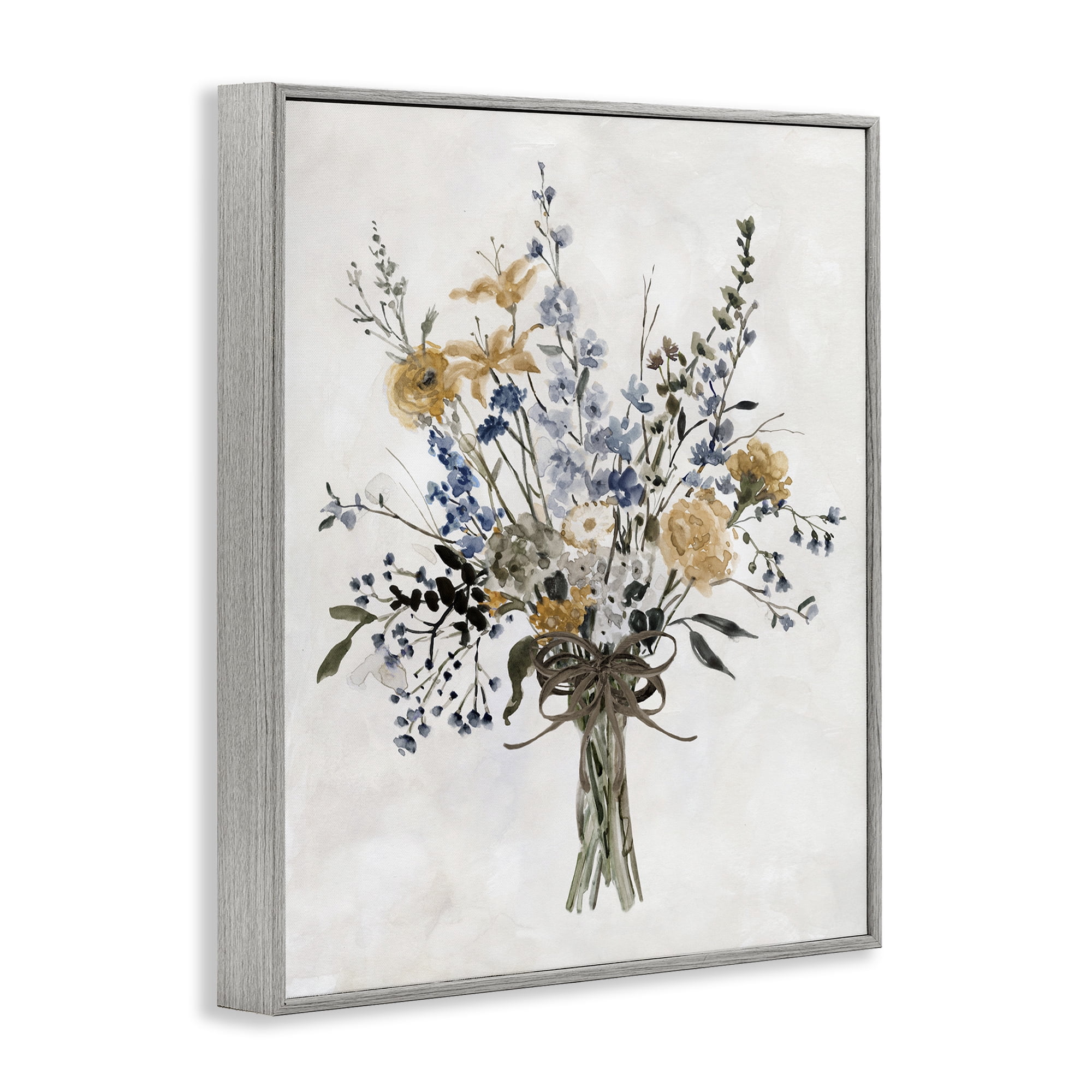 Stupell Industries Delicate Botanicals Bushel Gray Framed Giclee Art, design by Carol Robinson