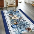 thumbnail image 2 of 3'x5' Rug for Living Room Bedroom, Navy Blue Christmas Washable Area Rugs Non-Slip Carpet Mats, Poinsettia Xmas Ball Berry Winter Indoor Low Pile Area Rug Runner for Kitchen, Mudroom, 2 of 8