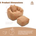thumbnail image 2 of Aukfa Giant Bean Bag Chair,Lounge Chair Floor Lazy Sofa Bed with Ottoman & Pillow,Khaki, 2 of 8