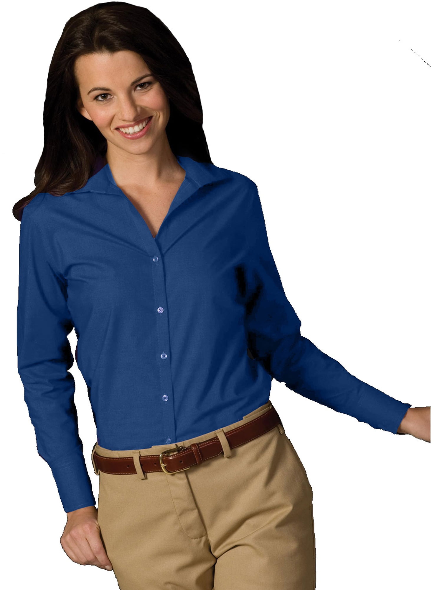 Edwards Edwards Garment Women's Button Down Poplin Blouse Walmart