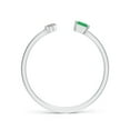 thumbnail image 2 of Angara Natural 0.15 Ct. Emerald with Diamond Stackable Ring in 14K White Gold for Women (Ring Size: 11.5), 2 of 10