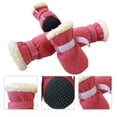 thumbnail image 3 of Dog Winter Boots Warm Winter Little Pet Dog Shoes Fleece Snow Booties for Small Dogs Anti-Slip Sole Paw Protectors Dogs Cold Days Outdoor Walking Running, 3 of 5