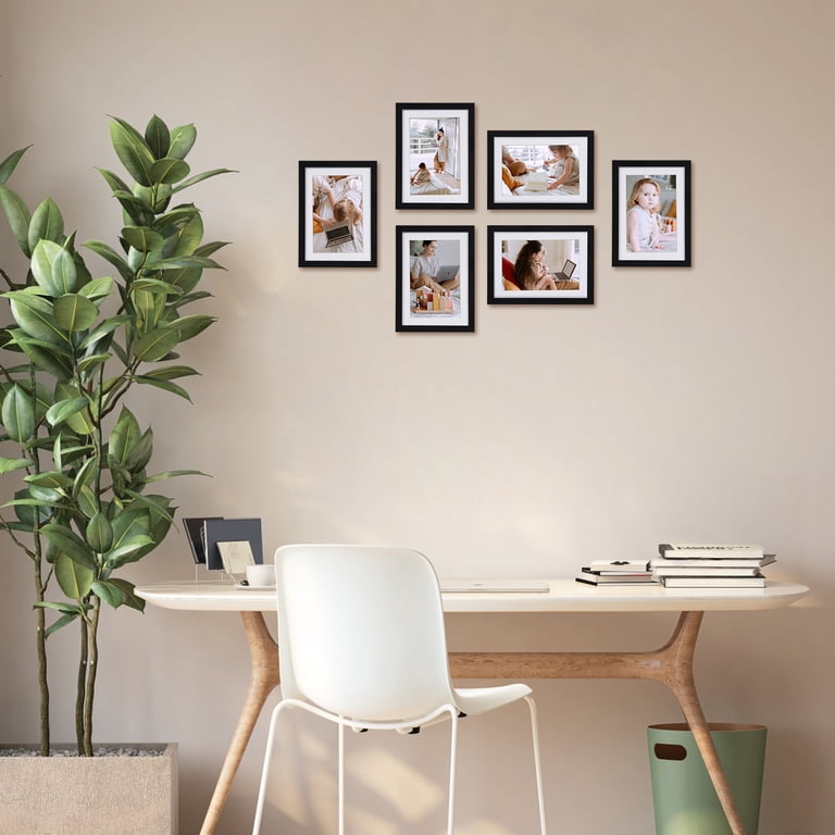 Set Of 4 Black 5x7 Picture Frames – Display 4x6 Or 5x7 Photos For Wall & Tabletop