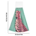 thumbnail image 6 of Yayeee Kitchen Hanging Hand Towels Set of 2 with Loop Bathroom Absorbent Tie Towel, Big Pink Cheetah, 6 of 7